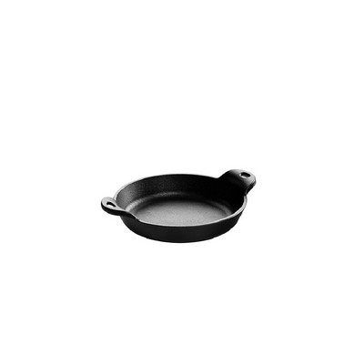 Small Round SERVING Pan in Anti-rust Cast Iron - Dimensions: 20.4 x 16.2 x 4.1cm